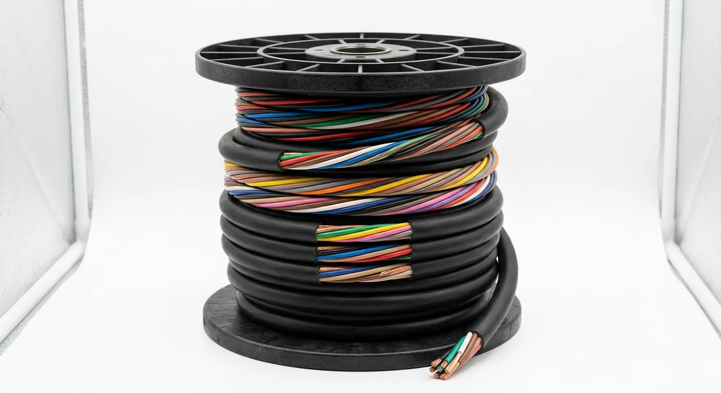 Spool of multi-conductor industrial cable