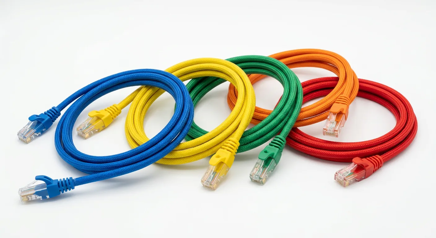 Colourful ethernet RJ45 patch cable assemblies